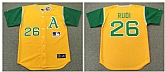 Athletics 26 Joe Rudi Yellow 1969's Throwback Cool Base Jersey,baseball caps,new era cap wholesale,wholesale hats